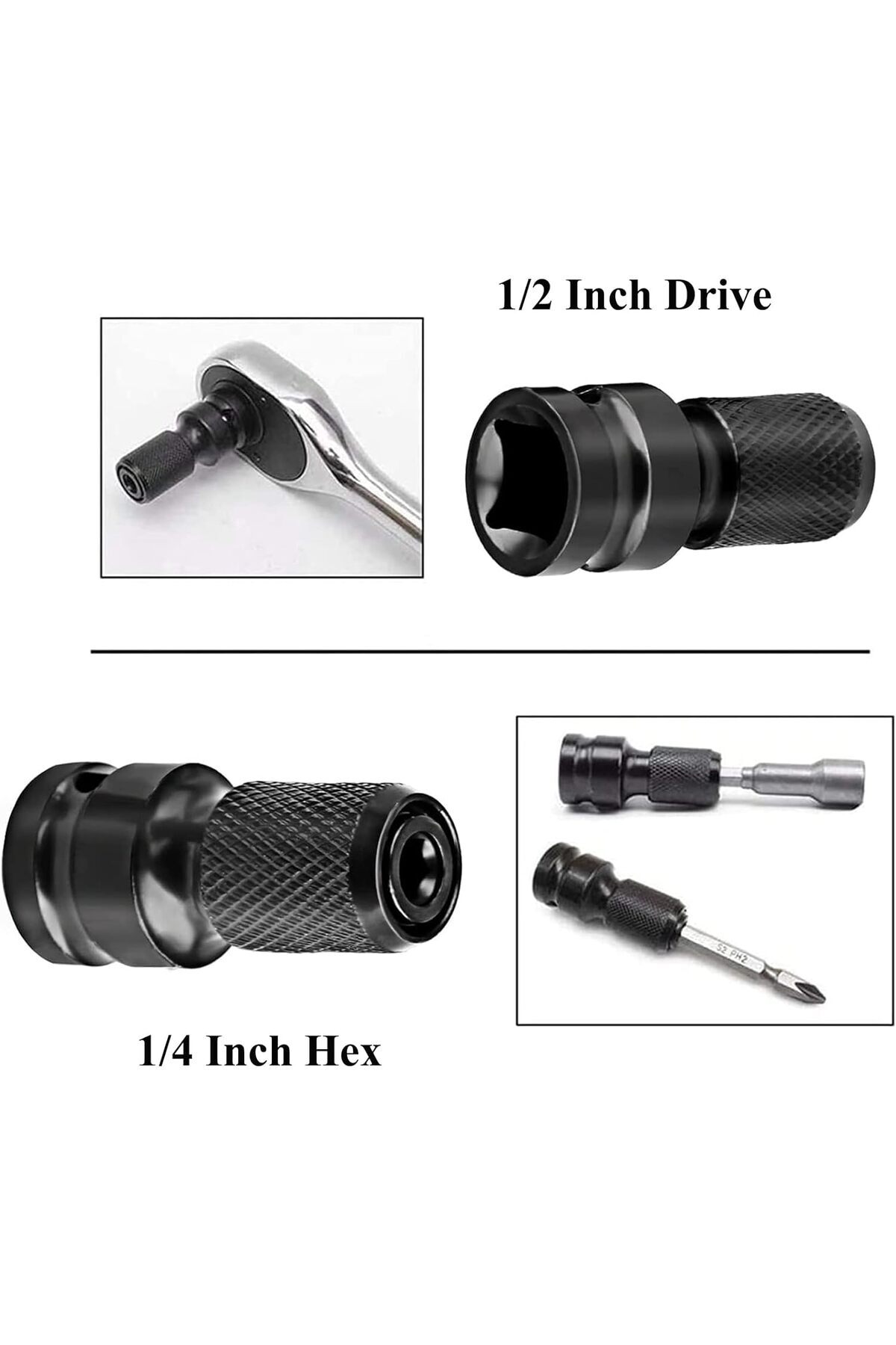 Darbeli Matkap için Uç Adaptörü 1/2 köşeli tahrik 1/4 altıgen şaft burç adaptör hızlı germe dönüştür