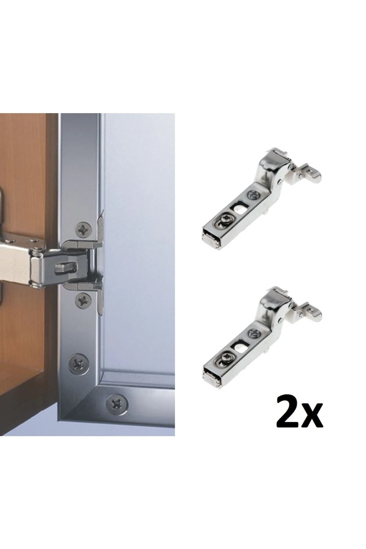 Alüminyum Çerçeve Kapak Menteşe Seti 2 Adet Düz Metal Kapak Menteşe Takımı 2li