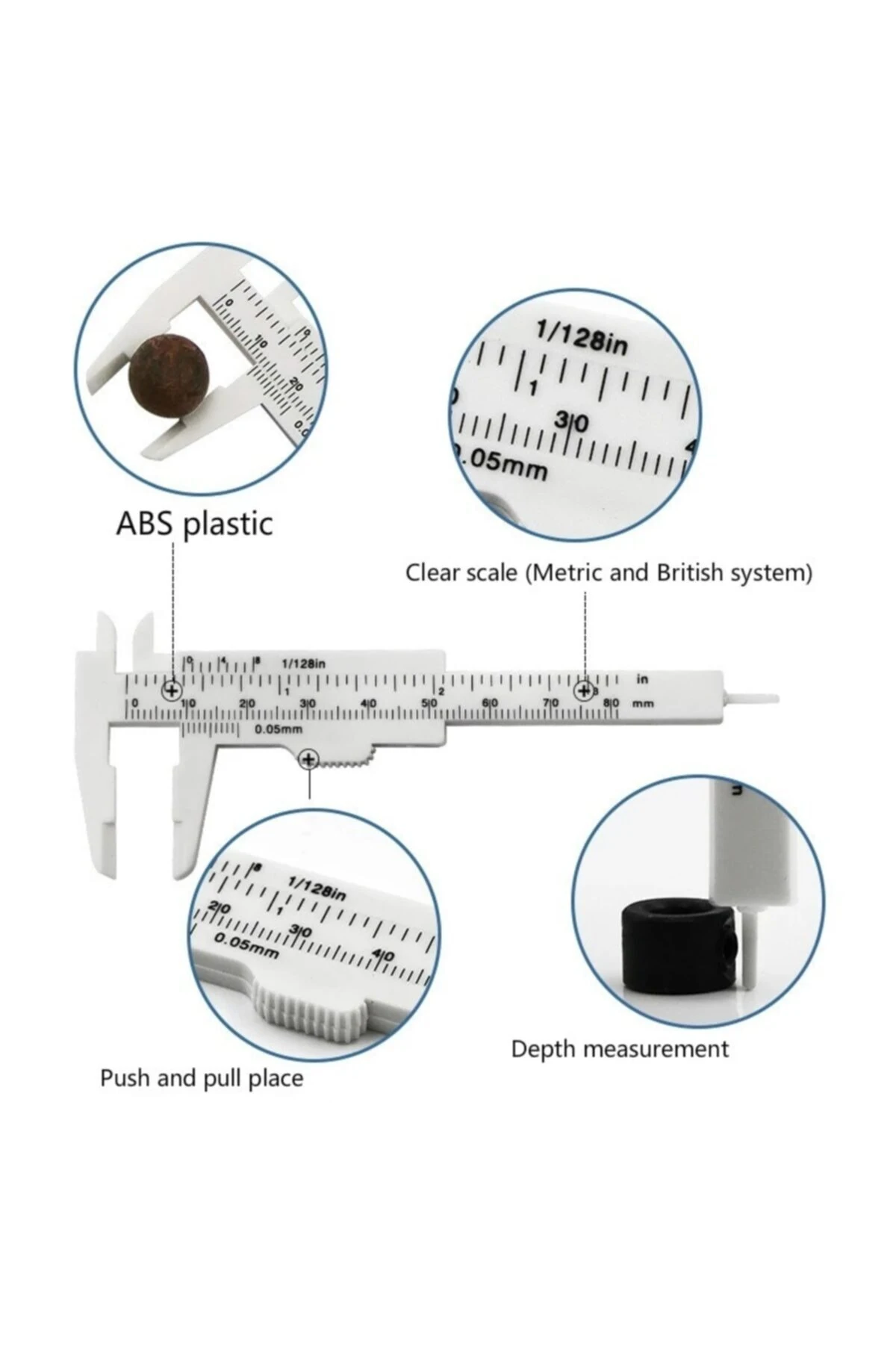 Taşınabilir Kalibreli 80mm Plastik Kaş Estetik Ölçüm Kumpas Cetvel Plastik Kalıcı Makyaj Ölçüm Aracı