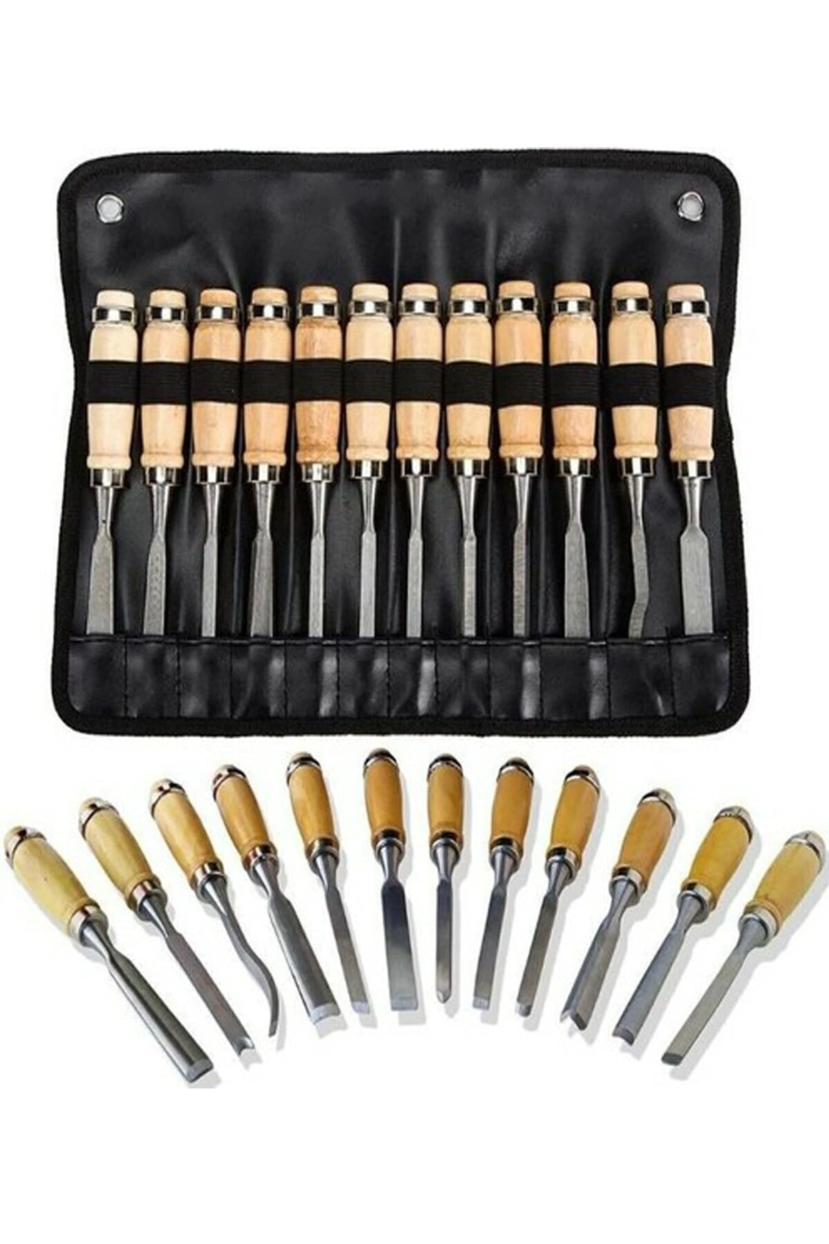 12li Iskarpela Ahşap Oyma Keski Iskarpela Seti Marangoz Oyma