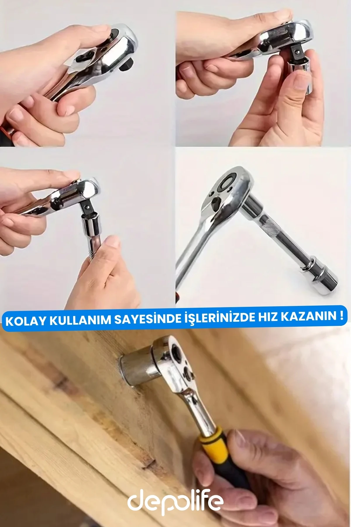 Lokma Kolu 1/4 Lokma Ahtarı Sökme Takma En Küçük Boy Cırcır Kolu
