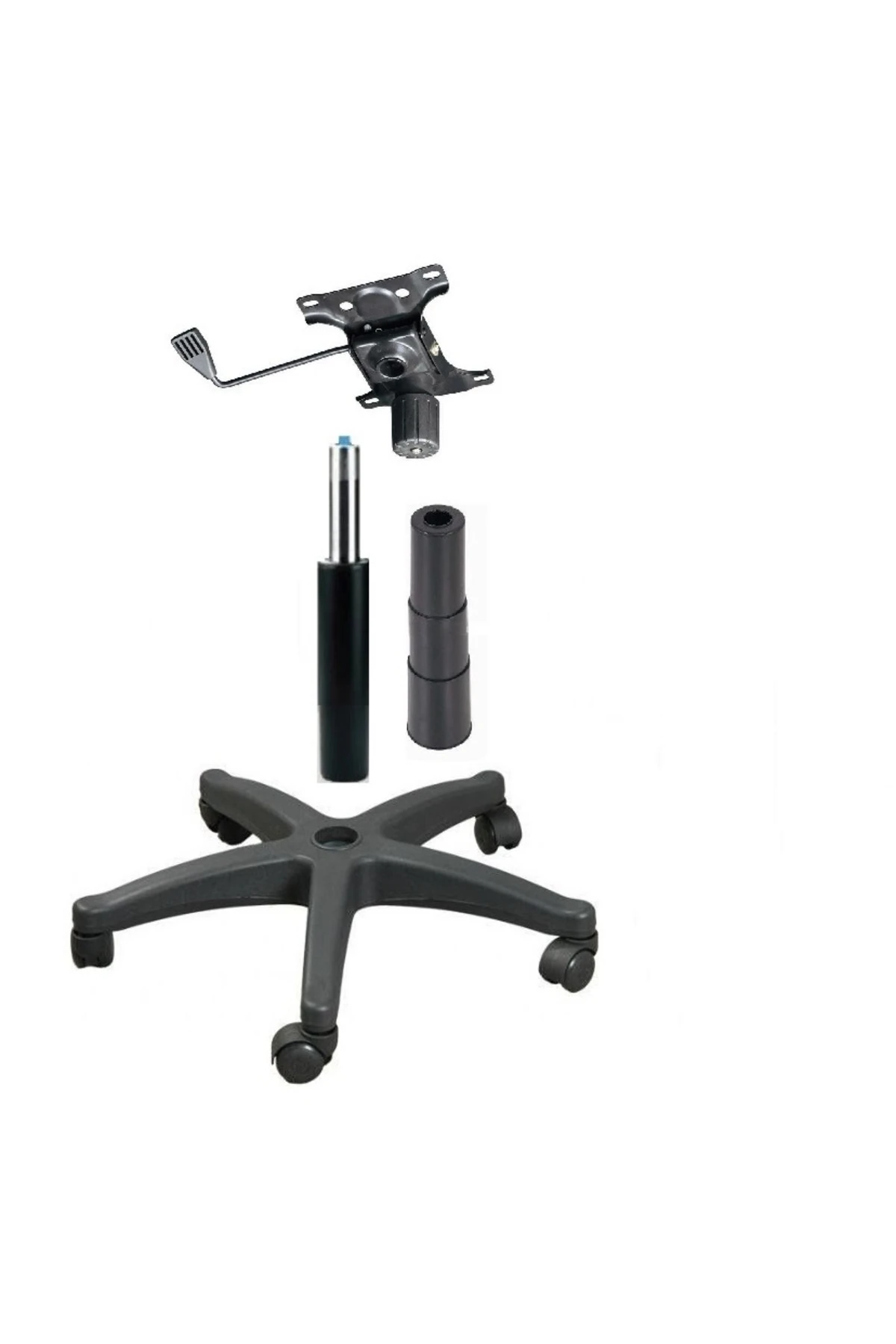 Ofis Koltuğu Yedek Parça Seti Yıldız Ayak Amortisör Tekerlek teleskop Şase Mekanizma Takımı