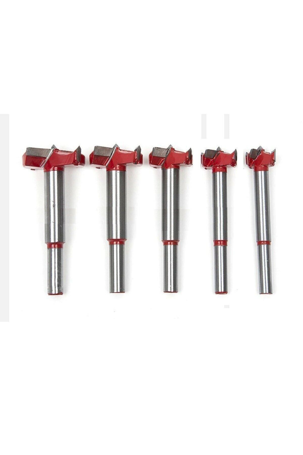 5 Parça Menteşe Yeri Mumluk Açma Freze Matkap Uç Kutulu 15 20 25 30 35 Mm Menteşe Açma Panç