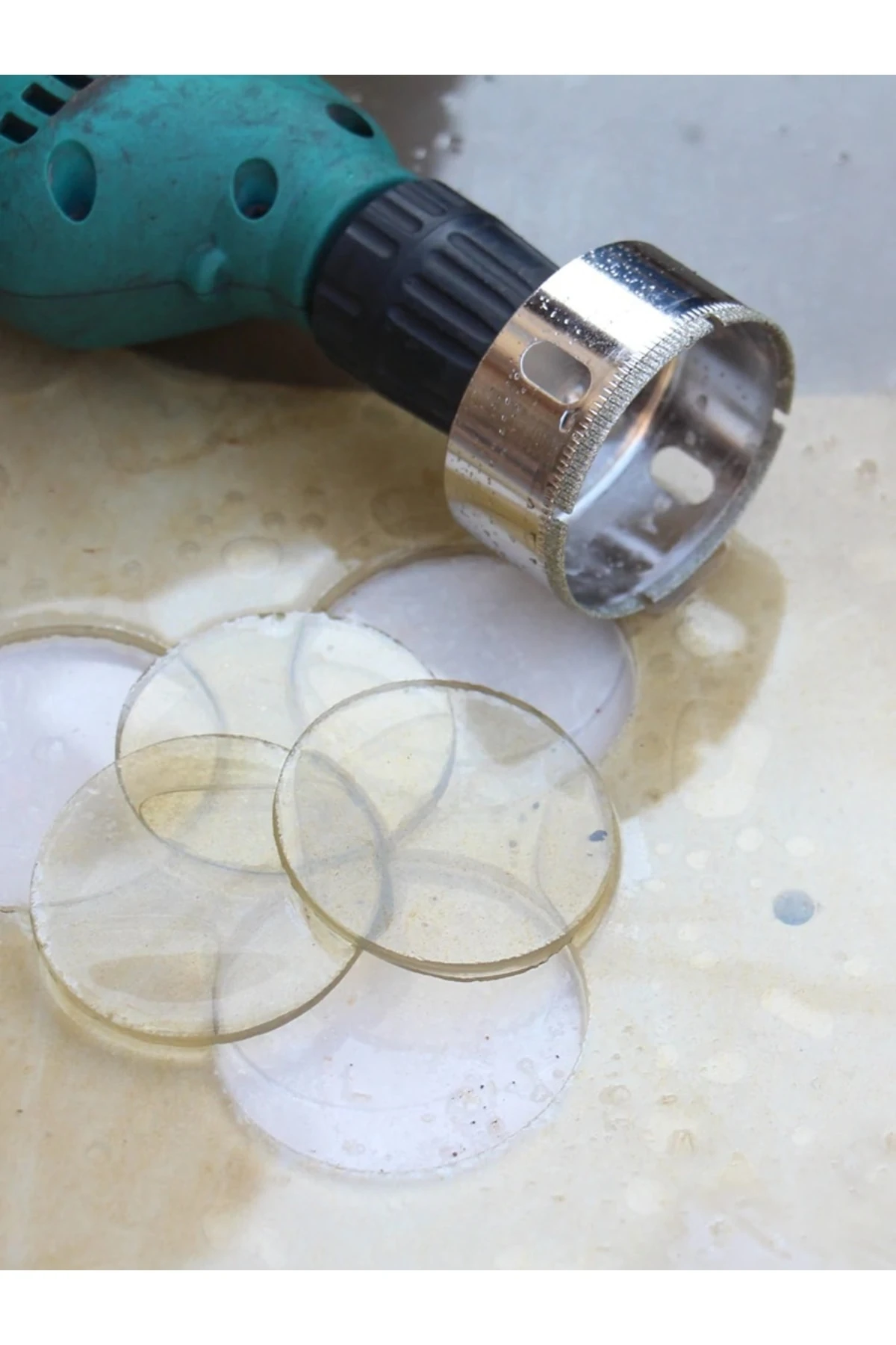 Mermer Granit Fayans Cam Yuvarlak Delme Panç Elmas Uç Yuvarlak Açma Matkap Için Karot (65mm)