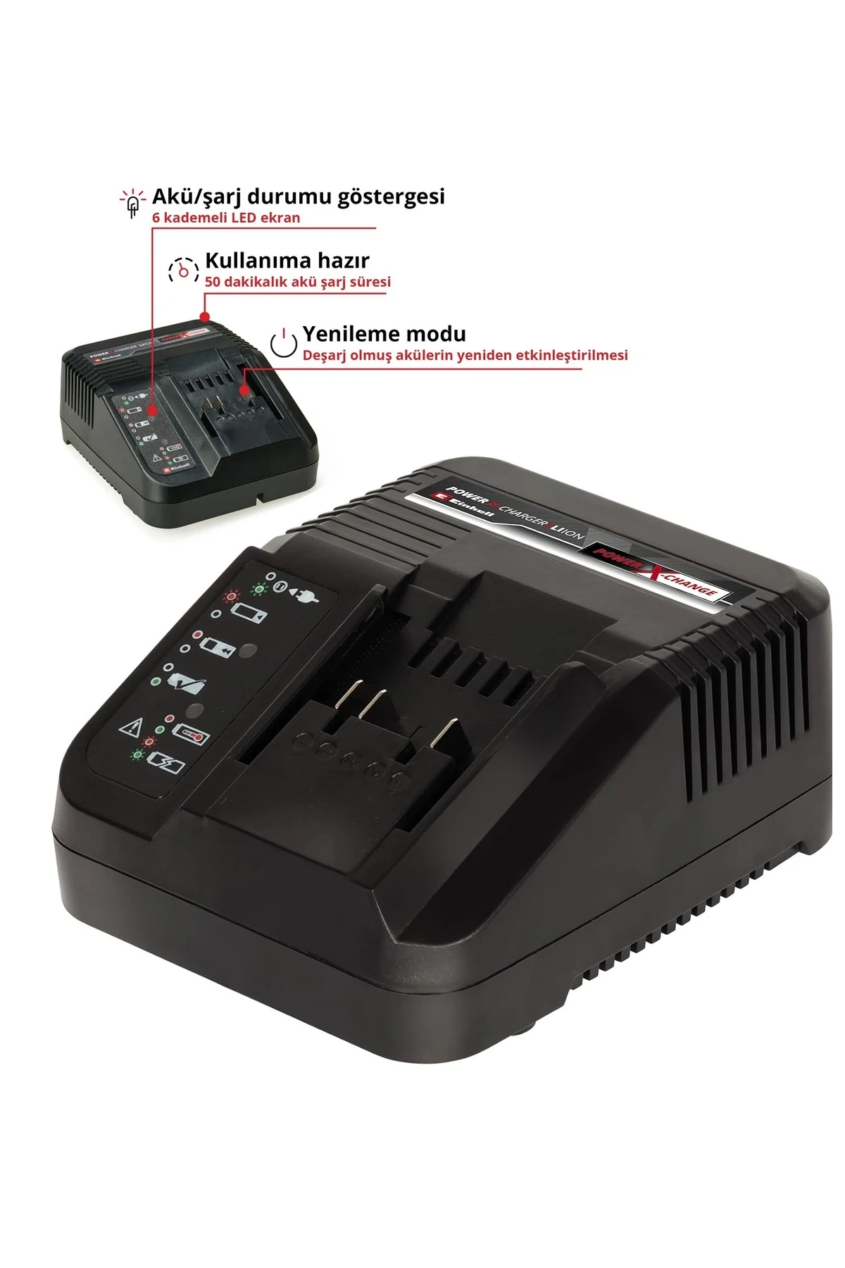 Einhell Lithıum-ion Batarya Teknolojisi Şarj Aleti Yedek Batarya Şarj Makinesi 3.0 amp Pil Şarj