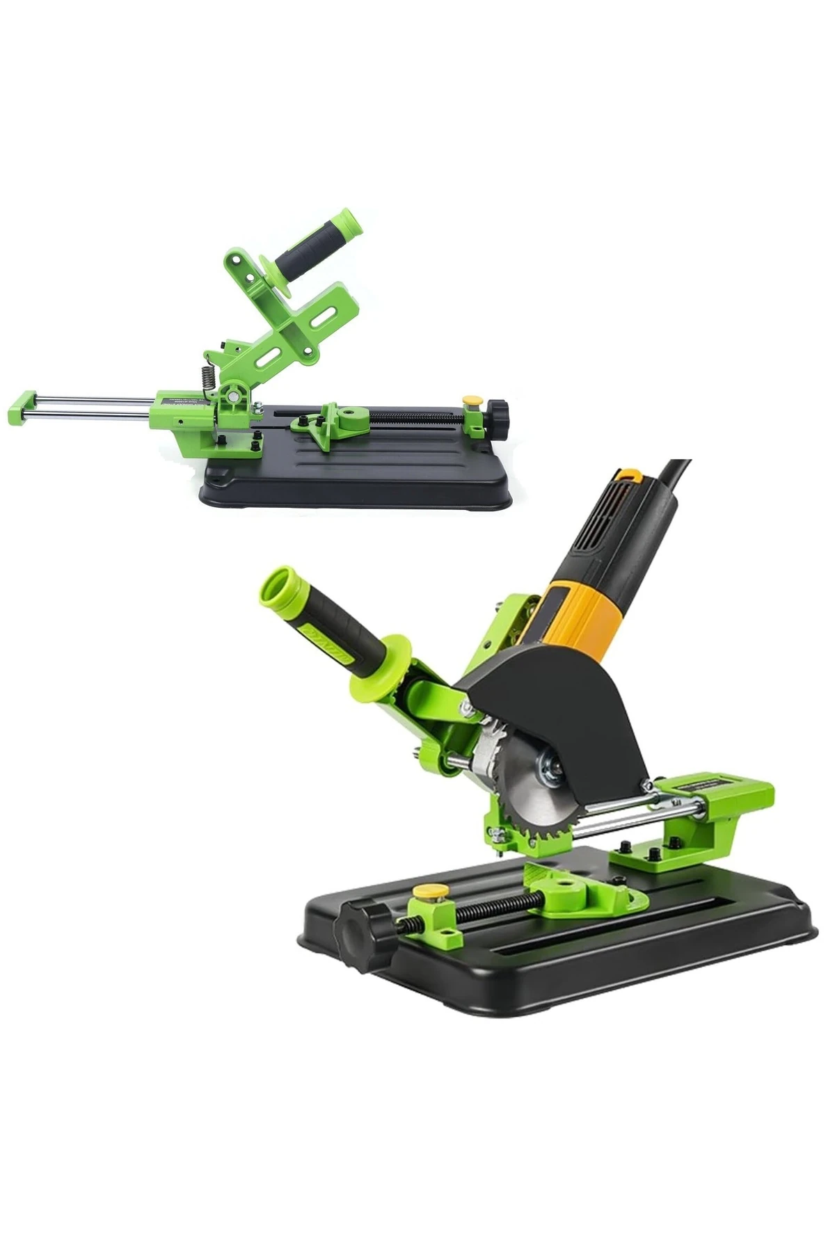 Açılı Kesme Ve Taşlama Standı Kızaklı 115/125mm Avuç Taşlama Makinesi Tezgahı Kayar Mil Mengeneli