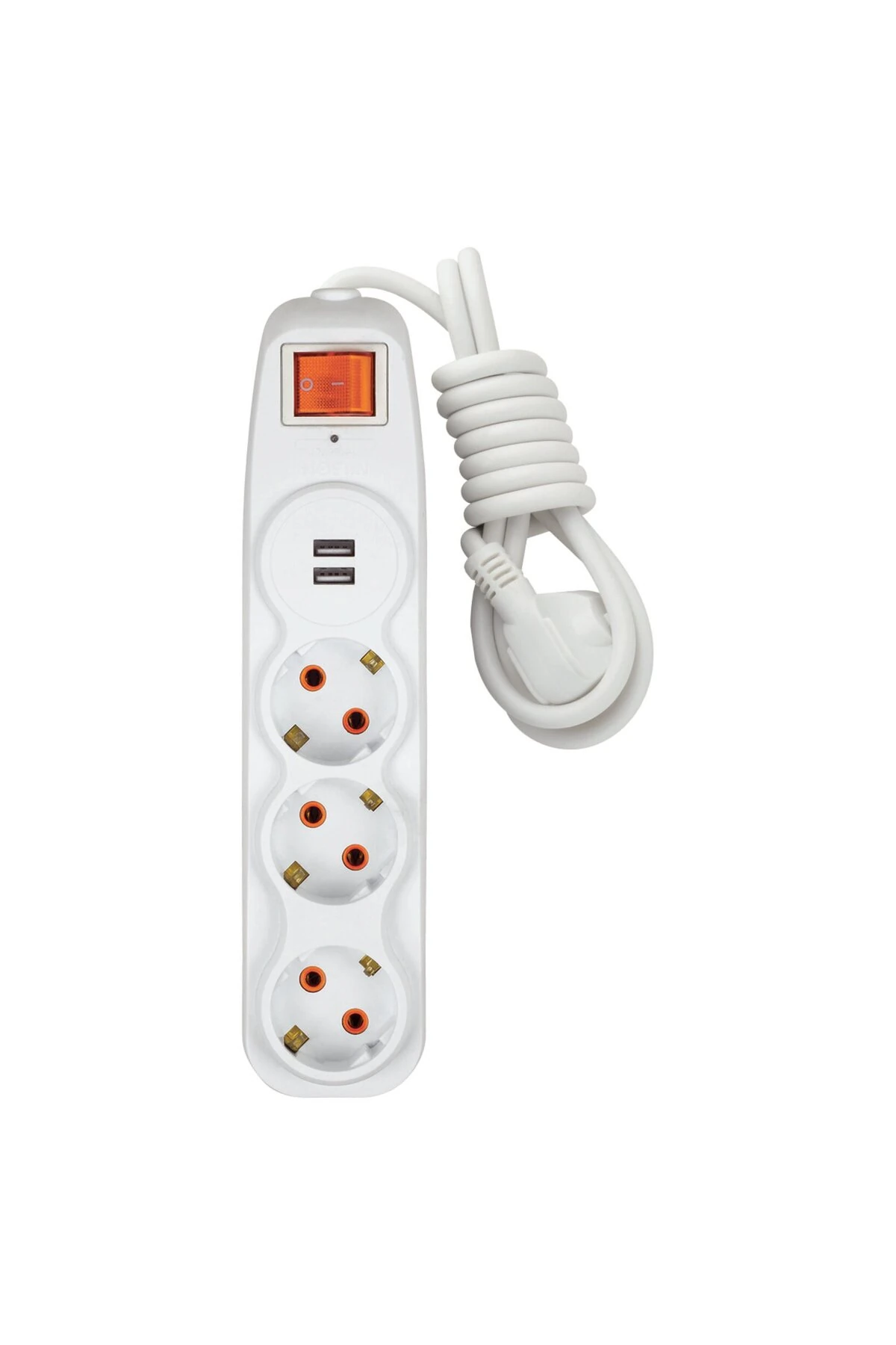 Üçlü Grup Priz Çocuk Akım Korumalı 2'li Usb'li 1,5 Mt Uzatma Kablolu Anahtarlı