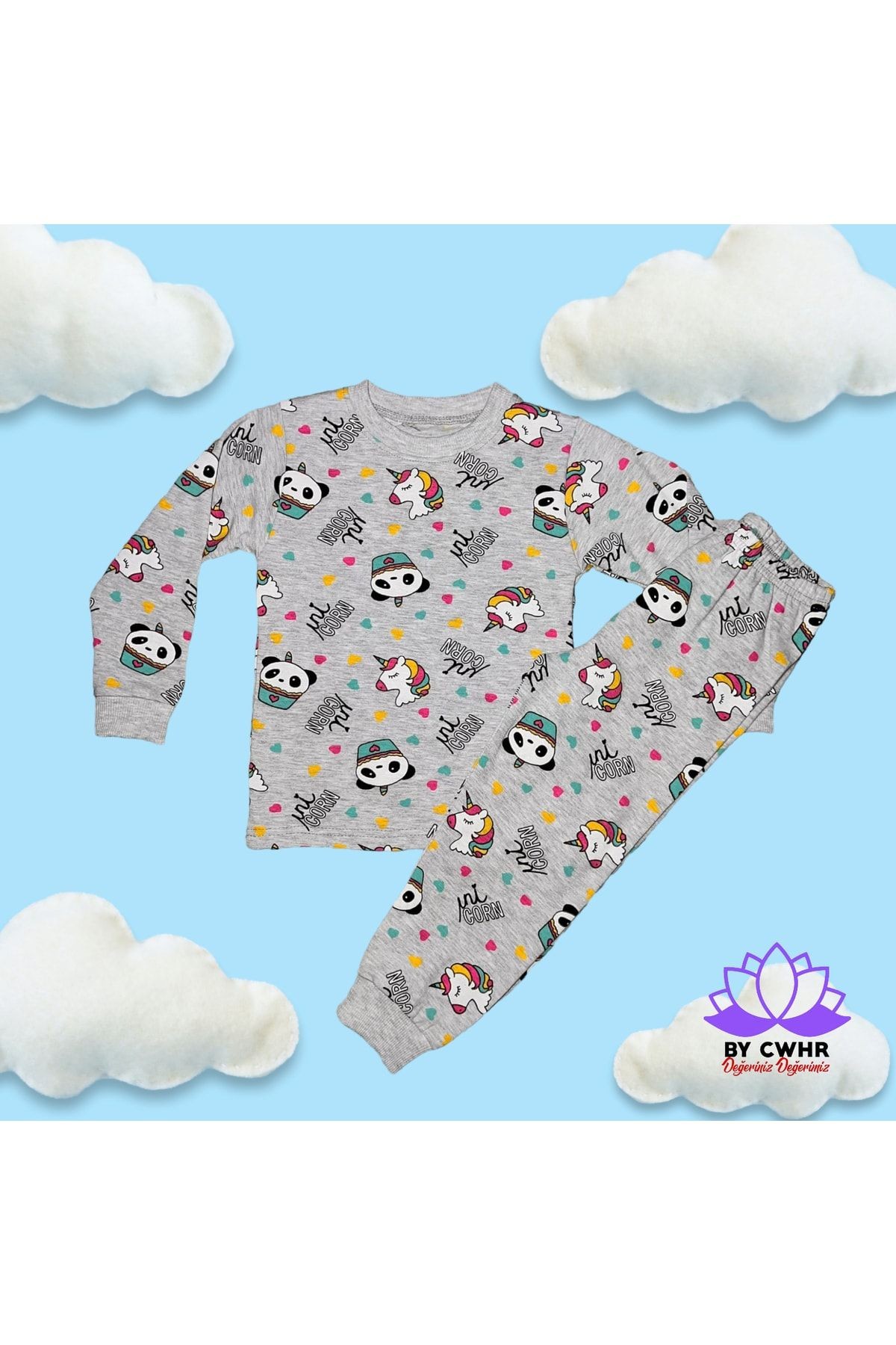 %100pamuk Uzun Kollu Mevsimlik Bebek Pijama Takımı