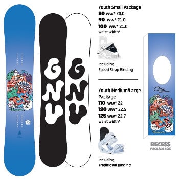 gnu recess snowboard çocuk board bağlama seti