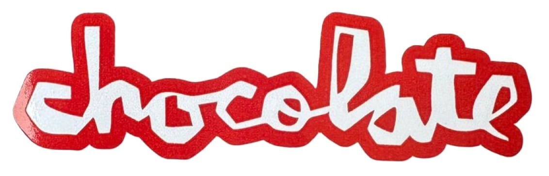 Chocolate Red 9cm x 3cm Tek Sticker