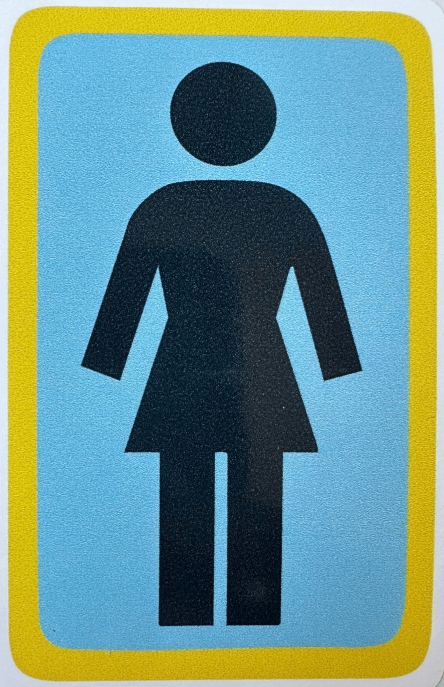 Girl Blue 6cm x 9cm Tek Sticker
