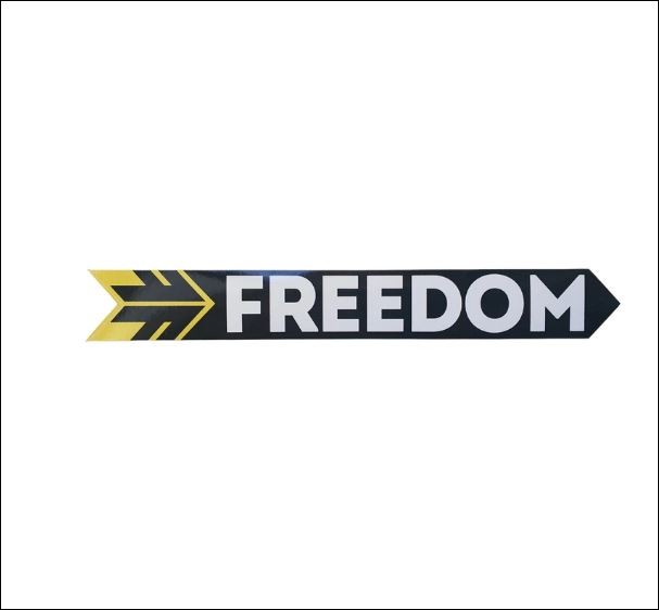 Freedom Logo 12cm x 1,6cm Tek Sticker