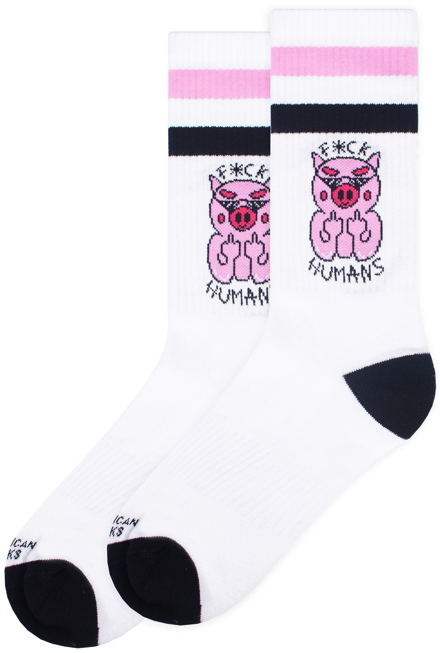 American Socks F*ck Humans Mid High Çorap
