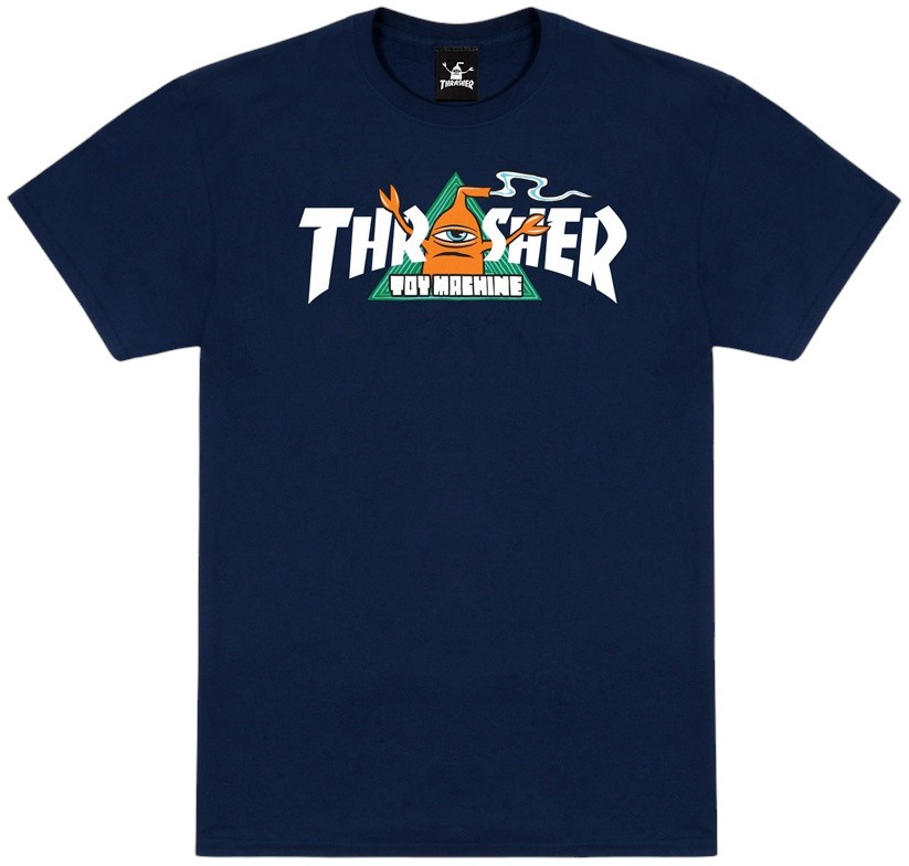 Thrasher X Toy Machine Vortex Navy Tişört