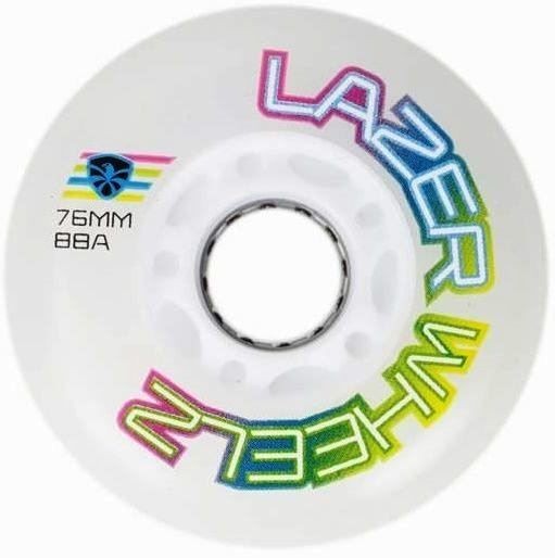 FE Lazer White 88A 76mm Inline Skate Wheel Set of 4