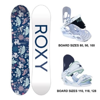 roxy poppy snowboard çocuk board bağlama seti