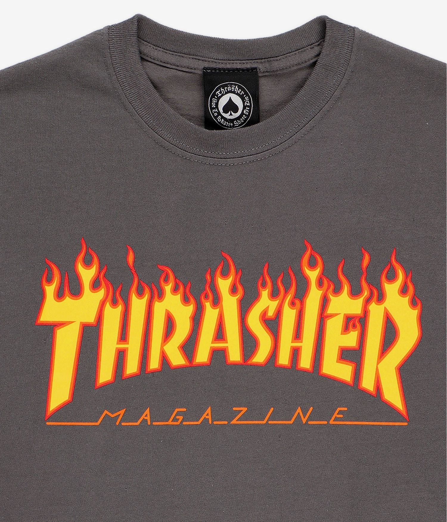 Thrasher Flame Charcoal Tişört