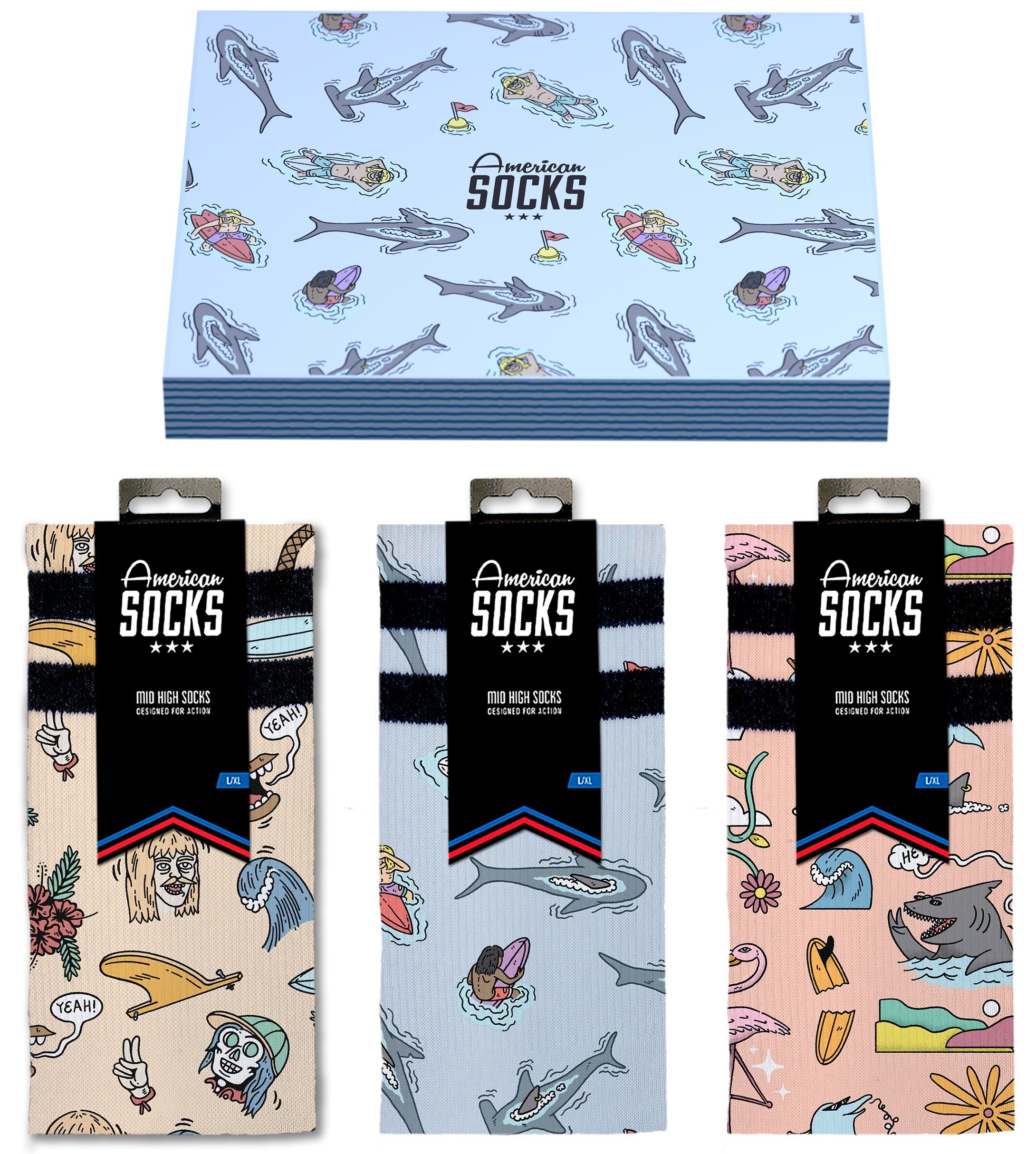 American Socks Surfer Hediyelik 3'lü Çorap Seti