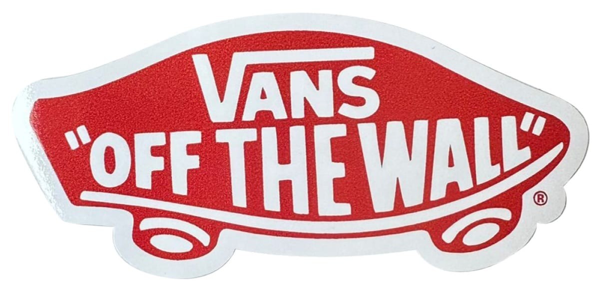 Vans Red 10cm x 5cm Tek Sticker