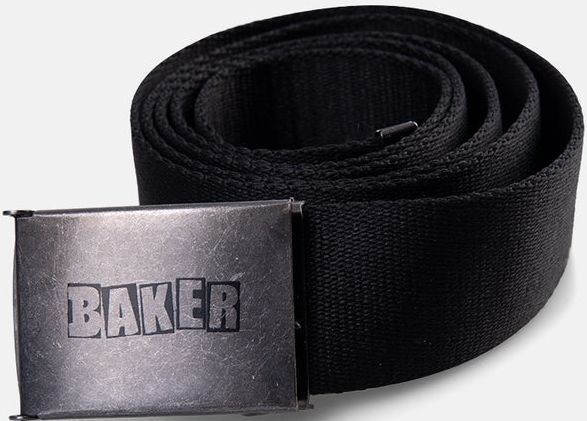 Baker Brand Logo Blk Web Belt Kemer