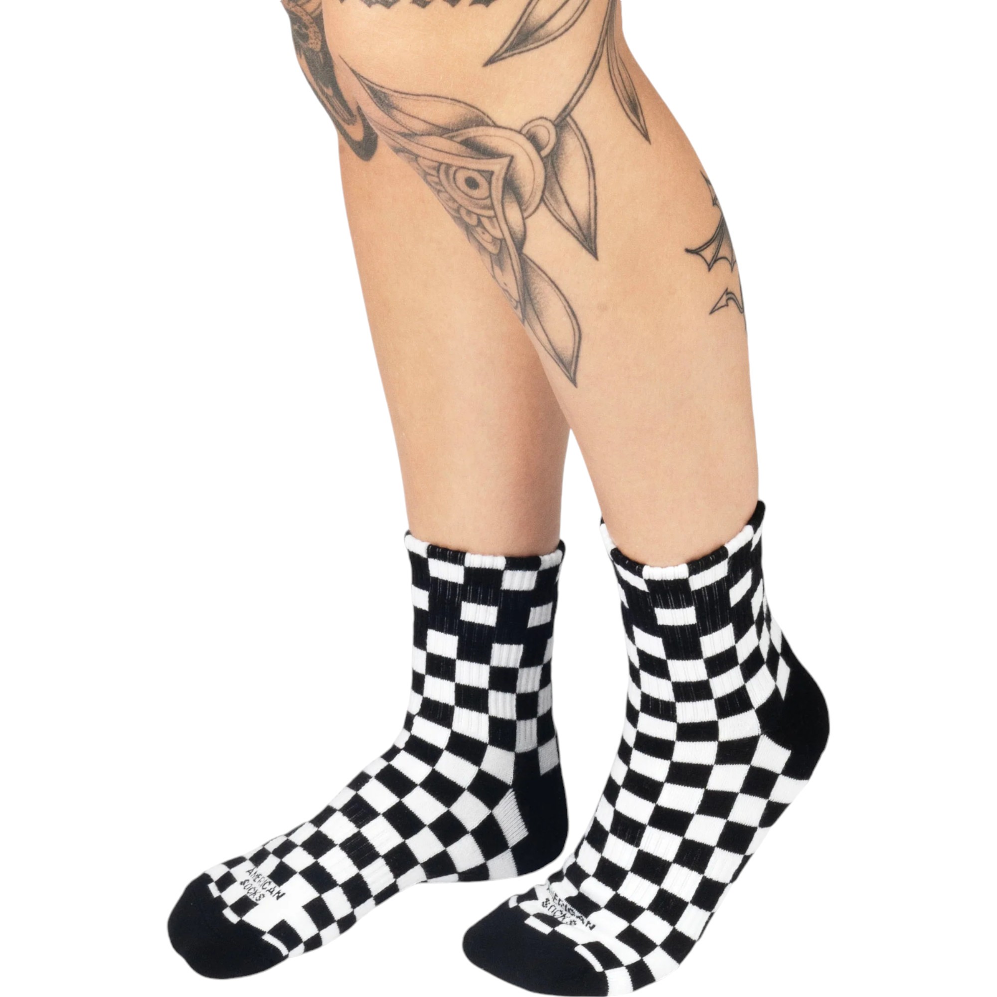 American Socks Checker Bw Ankle High Çorap