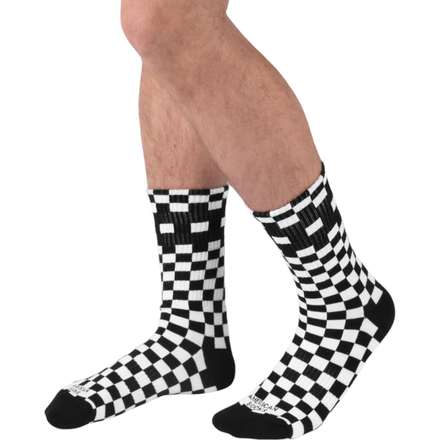 American Socks Checker Bw Mid High Çorap