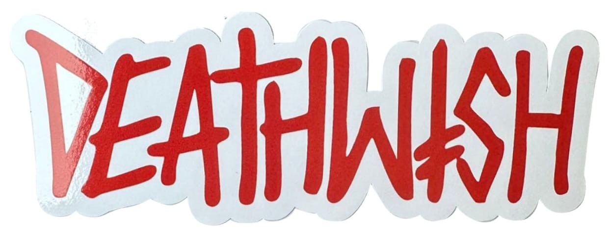 Deathwish Red 10cm x 4cm Tek Sticker