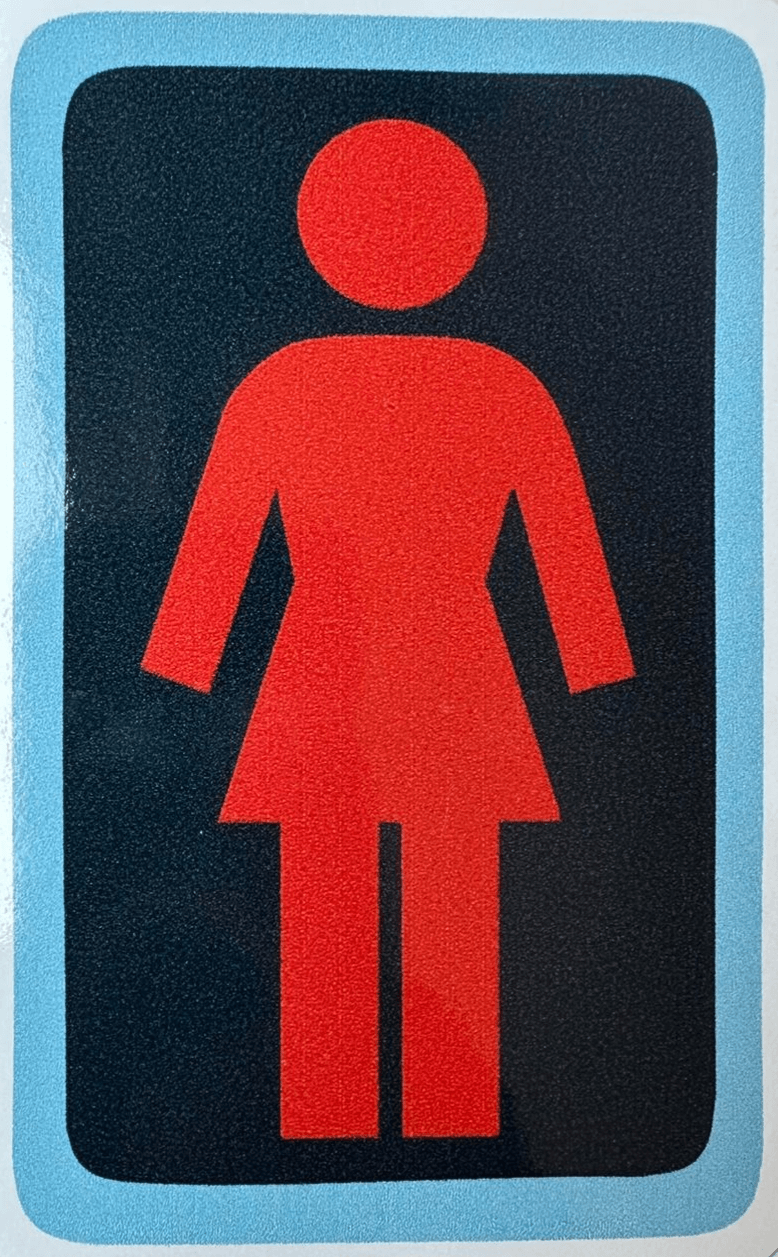 Girl Navy 6cm x 9cm Tek Sticker