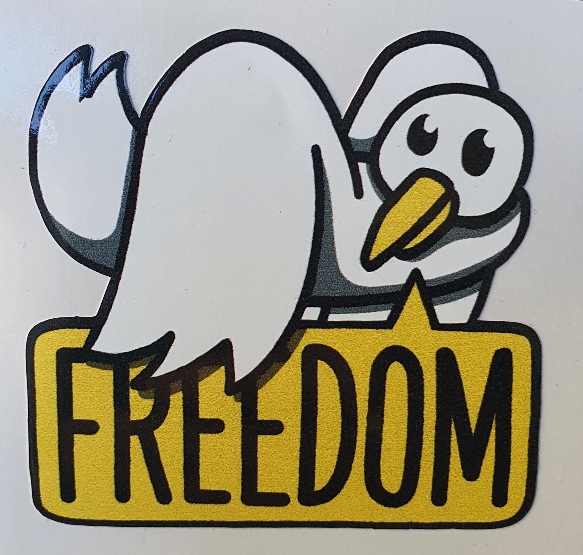 Freedom Bird 6cm x 6cm Tek Sticker