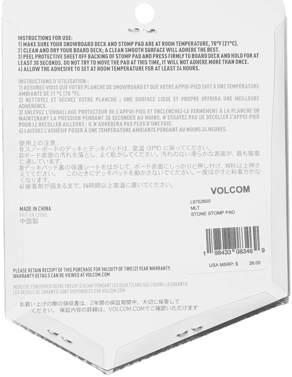 Volcom Stone Mlt Snowboard Stomp Pad