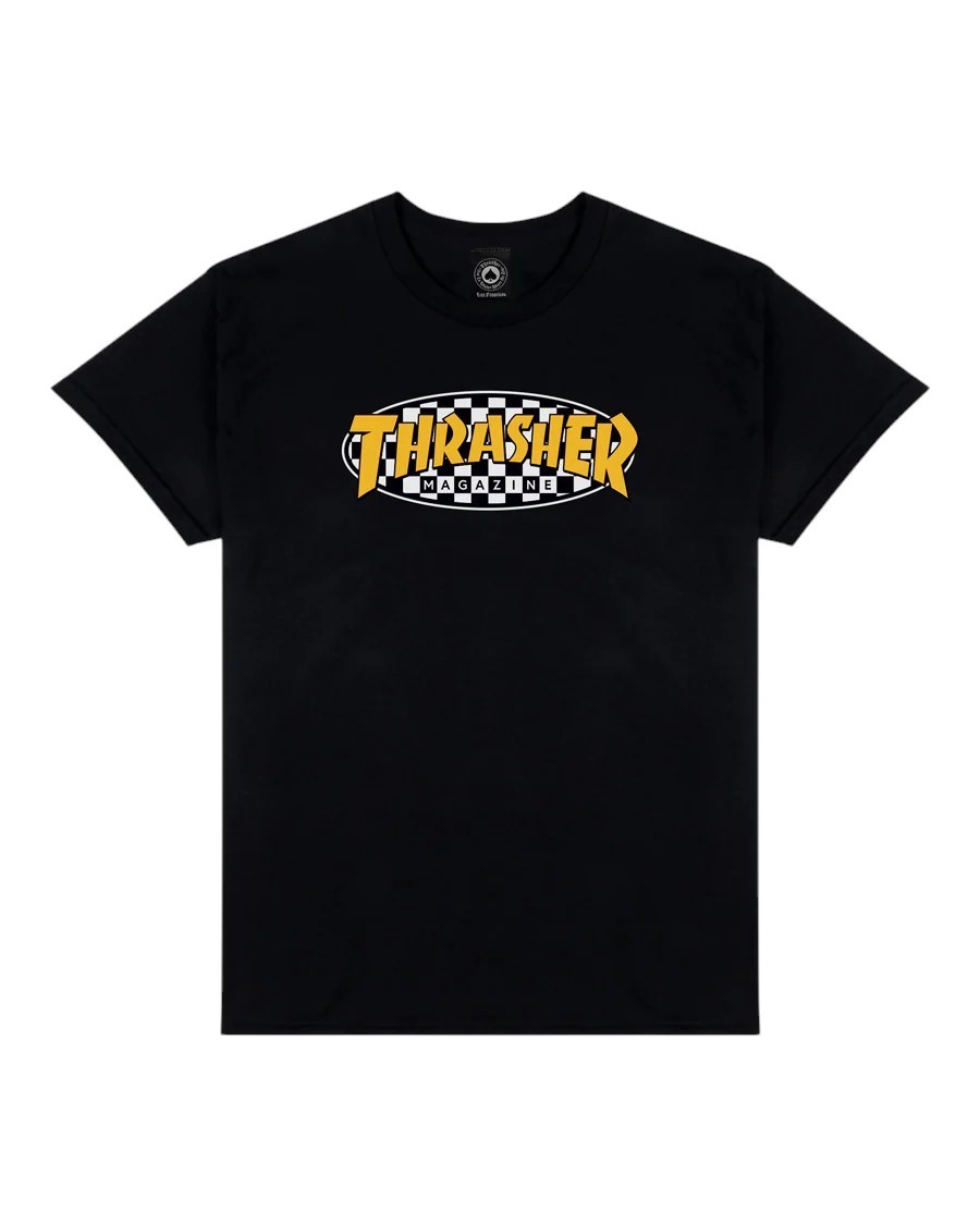 Thrasher Checkered Oval Black Tişört