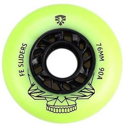 FE Slider Green 90A 76mm Inline Skate Wheel Set of 4