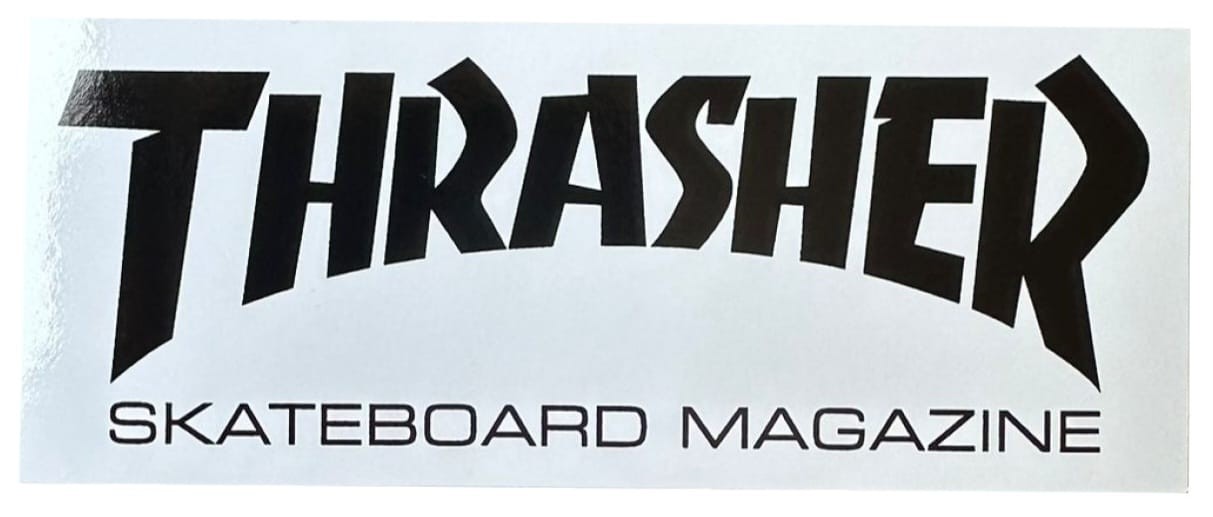 Thrasher Black 10cm x 4cm Tek Sticker
