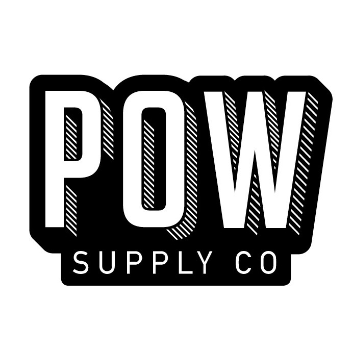 Pow Supply Co Logo Blk 8cm x 5.5cm Tek Sticker