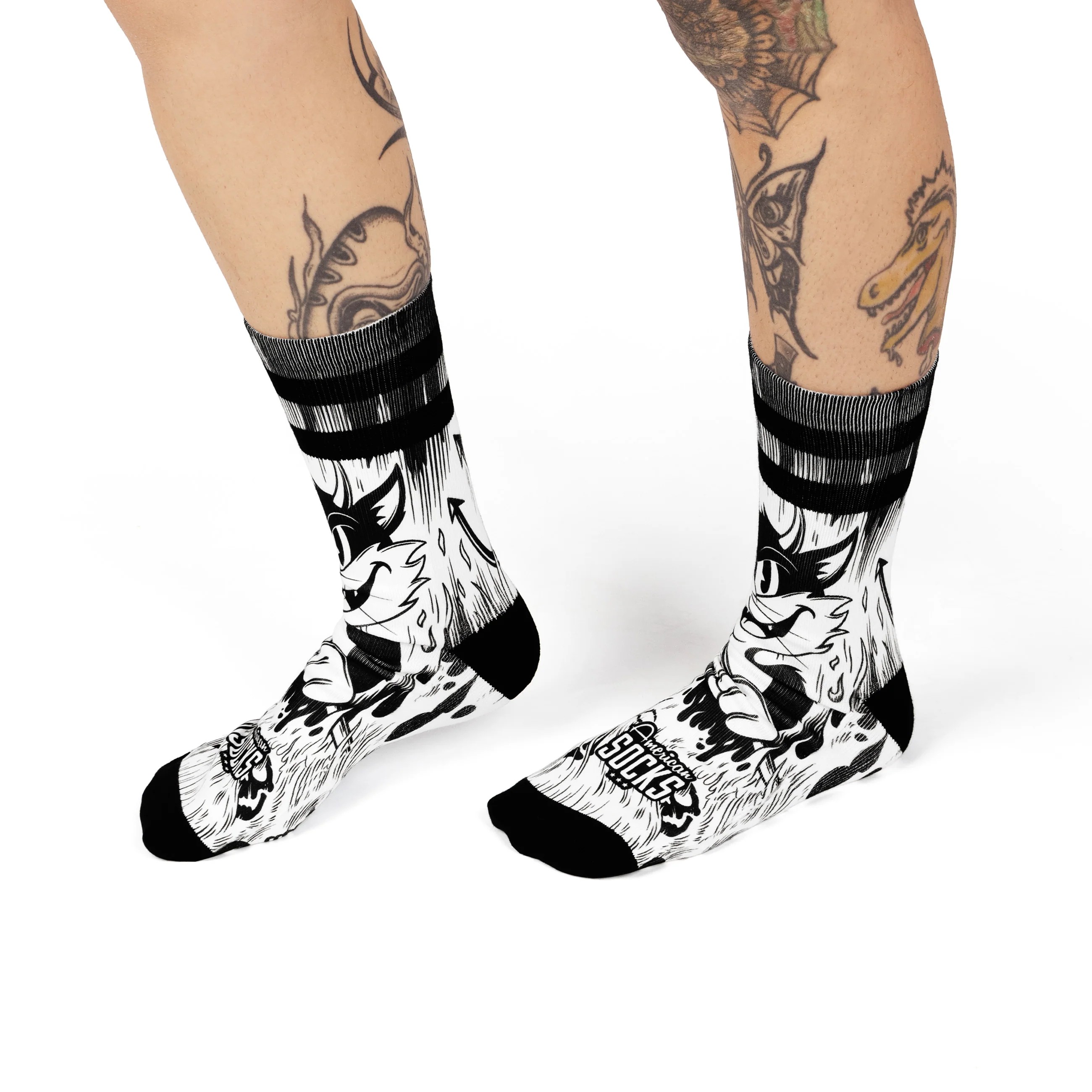 American Socks Evil Cat Mid High Sg Çorap