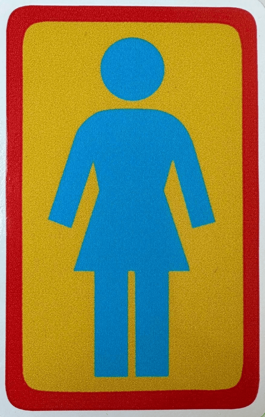 Girl Red 6cm x 9cm Tek Sticker