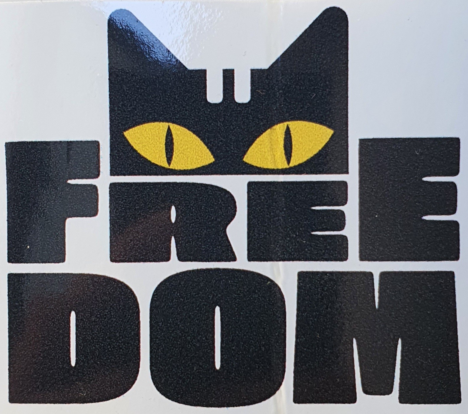 Freedom Cat 6cm x 5cm Tek Sticker