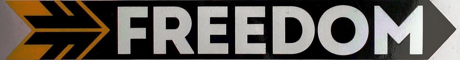 Freedom Logo 20cm x 2.5cm Tek Sticker