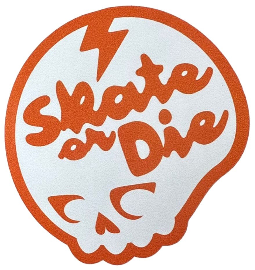 Skate Or Die I Orange 7cm x 7cm Tek Sticker