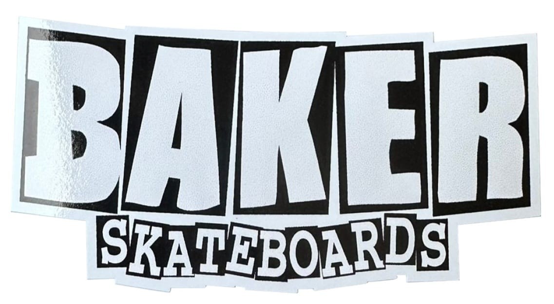 Baker Black 10cm x 5cm Tek Sticker