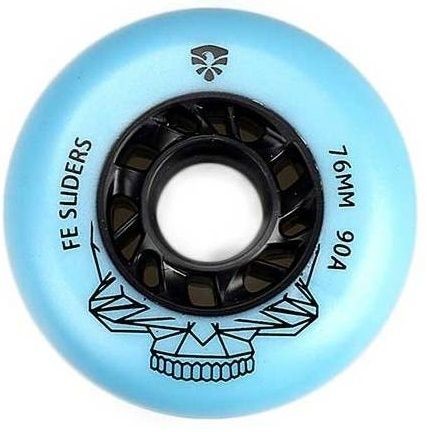 FE Slider Blue 90A 76mm Inline Skate Wheel Set of 4