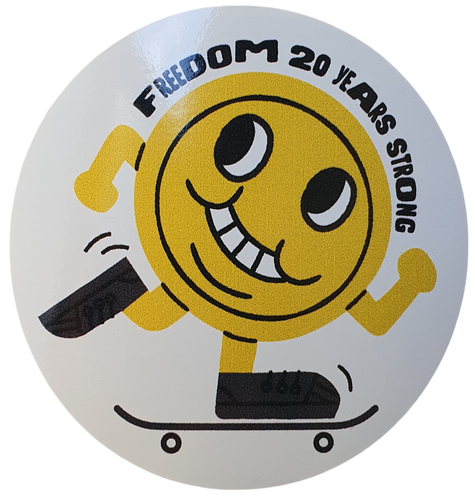 Freedom 20 Years Strong 7cm x 7cm Tek Sticker