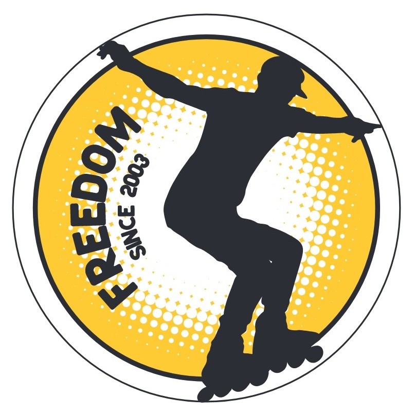 Freedom Inline Skate 8cm x 8cm Tek Sticker