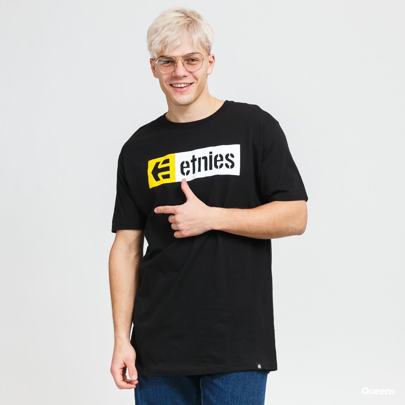 Etnies New Box Black White Yellow Tişört