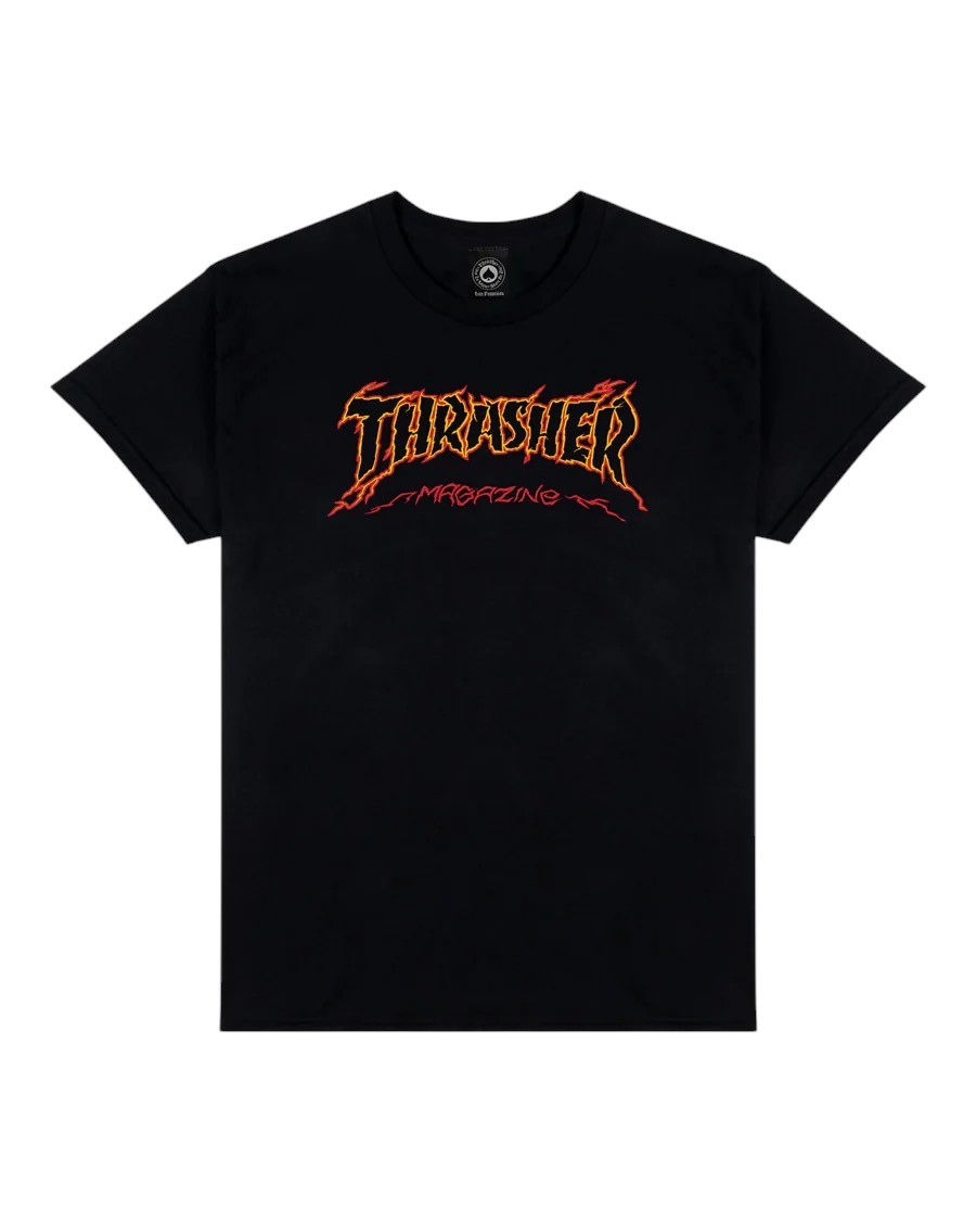 Thrasher Cracked By Exteenager Black Tişört