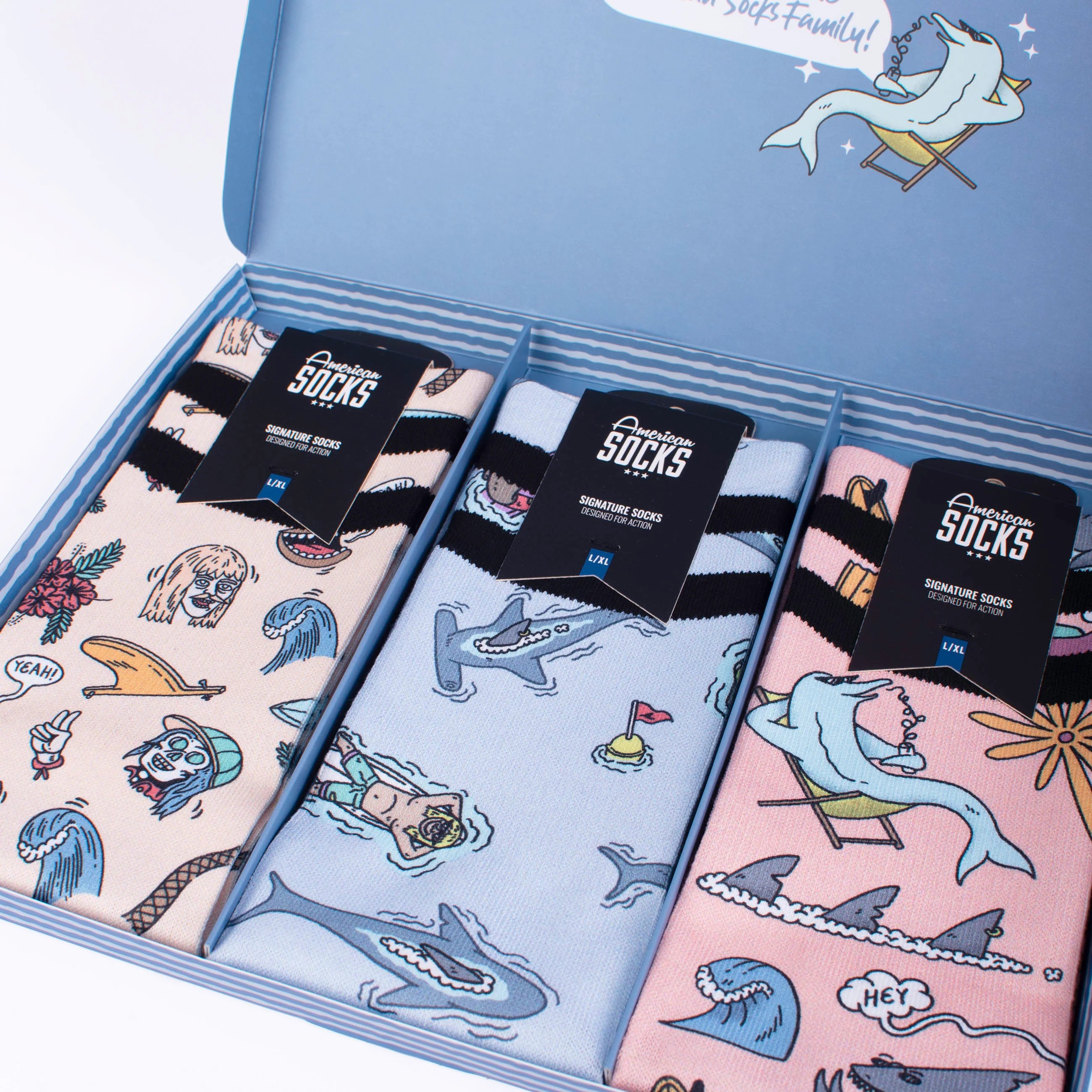 American Socks Surfer Hediyelik 3'lü Çorap Seti
