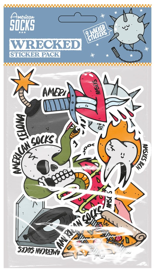 American Socks Wrecked Sticker Seti