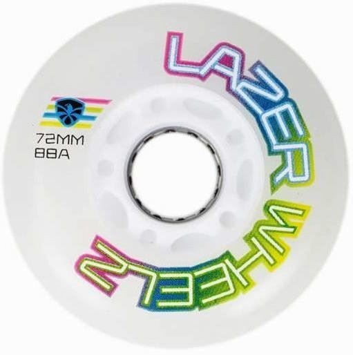 FE Lazer White 88A 72mm Inline Skate Wheel Set of 4