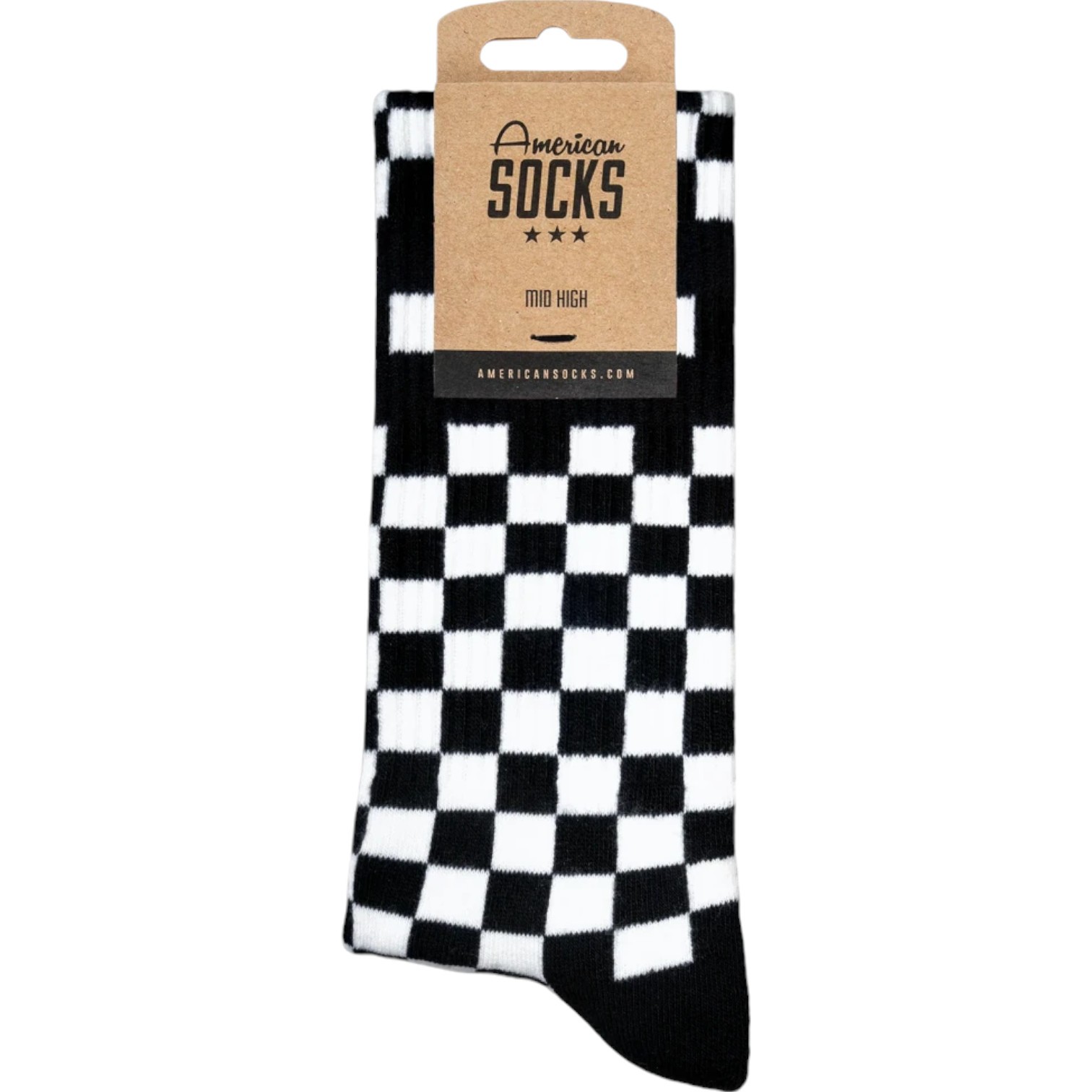 American Socks Checker Bw Mid High Çorap