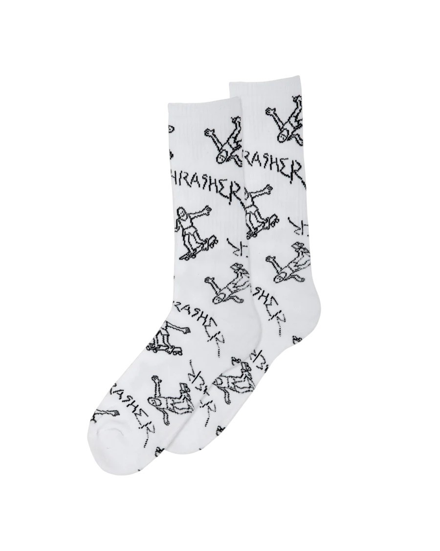 Thrasher Gonz Logo Crew S White Çorap